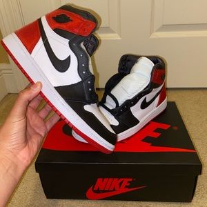 Women’s Red Satin Air Jordan 1 High size: 9